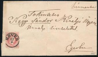 1868 5kr levélen HEVES - Eger