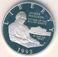 USA 1993. 1/2$ Ag "James Madison" T:PP Díszdobozban!