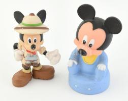 2 db Mickey egér figura, kis kopásnyomokkal, m: 9-10 cm