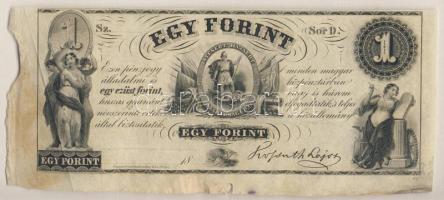 Emigrációs "Kossuth-bankó" 18.. 1Ft "Sor D." T:I