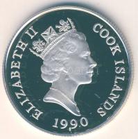 Cook szigetek 1990. 10$ Ag "Veszélyeztetett állatvilág-elefántok" T:PP Csak 25.000db! Díszdobozban!