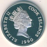 Cook szigetek 1990. 10$ Ag "Veszélyeztetett állatvilág-elefántok" T:PP Csak 25.000db! Díszdobozban!