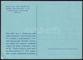 cca 1943 A Nagykunság vidék népének építészete c. könyvet hirdető reklámlap, 10,5x15 cm