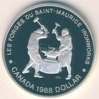 Kanada 1988. 1$ Ag "St. Maurice Vasművek" T:PP Eredeti díszdobozban, tanúsítvánnyal!