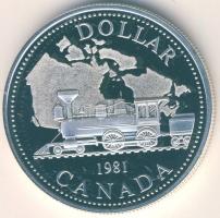Kanada 1981. 1$ Ag "Vasút" T:PP Eredeti díszdobozban!
