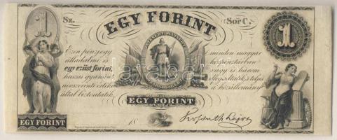 Emigrációs "Kossuth-bankó" 18.. 1Ft "Sor C." T:I