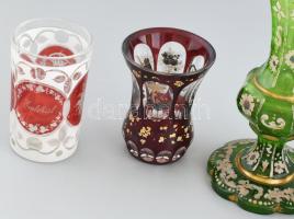 6 darabos Biedermeier üveg gyűjtemény, korának megfelelő állapotban, korának megfelelő kopásokkal, z...