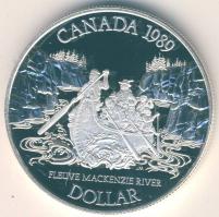 Kanada 1989. 1$ Ag "Mackenzie River" T:PP Tanúsítvánnyal! Eredeti díszdobozban!
