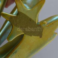 Zsolnay selyemfényű, eozinmázas béka. Nádor Judit (1934-2016) terve. Jelzett, 1980 körül, Pécs, mini...