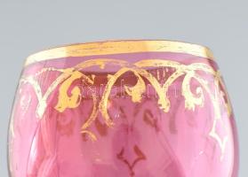 Antik ezüst (Ag) 13 latos talpú biedermeier talpas pohár, 2 db, jelzett, kopásokkal, sérülésekkel, m...