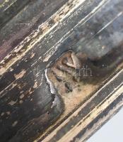 Antik ezüst (Ag) 13 latos talpú biedermeier talpas pohár, 2 db, jelzett, kopásokkal, sérülésekkel, m...