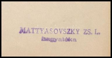 Mattyasovszky-Zsolnay László (1885-1935), kétoldalas mű: Álló női akt. Ceruza, papír. Egyik oldalon ...