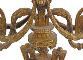 Antik gyertyatartópár, tűziaranyozott bronz, márvány, sérült, m: 34 cm
