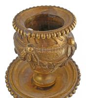 Antik gyertyatartópár, tűziaranyozott bronz, márvány, sérült, m: 34 cm