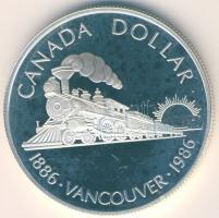 Kanada 1986. 1$ Ag "Vancouver" T:PP Tanúsítvánnyal! Eredeti díszdobozban!