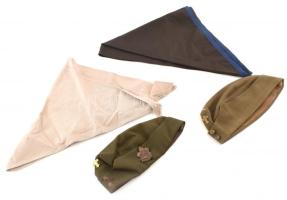 1930-1940 Hungária cserkészcsapat 2 db cserkész sapka sapkajelvénnyel + 2 db cserkészkendő / 2 boy scout caps and 2 scout scarf