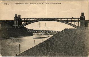 Kiel, Hochbrücke bei Levensau und SM Yacht Hohenzollern / German Navy (Kaiserliche Marine), royal yacht