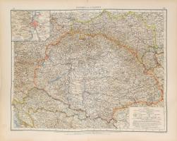 cca 1880 A Magyar Királyság és Galícia térképe. Lapméret 56x44 cm, Kis, képet nem érintő beszakadással