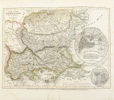 1846 Oláhország, Bulgária, Rumélia térképe. Színezett acélmetszet / Engraved map of Wallachia, Rumelia, Turkey. 27x23 cm