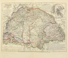 1849 A Magyar Királyság és Erdély térképe. Színezett acélmetszet / Engraved map of Hungary and Transylvania 27x23 cm