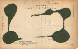 Taranca / Romanian folklore, peasant woman s: Grigorescu (ragasztónyom / glue marks)