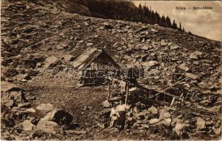 1918 Nagyszeben, Hermannstadt, Sibiu; Siebenbürgische Karpathen, Stina, Sennhütte / erdélyi folklór / Transylvanian folklore, dairy hut (Rb)