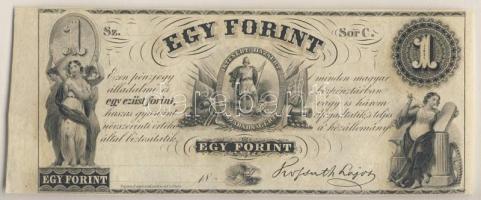 Emigrációs "Kossuth-bankó" 18.. 1Ft "Sor C." T:I