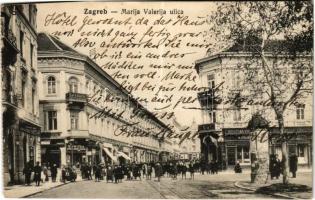 Zagreb, Agram, Zágreb; Marija Valerija ulica / street view, shops (EK)