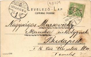 1906 Fiume, Rijeka; Palazzo Medello, Teatro Comunale e Mercato / palace, thatre, market (kis szakadá...