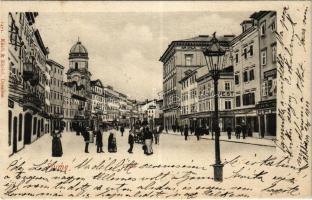 1901 Fiume, Rijeka; Corso / street view, shops. Koch & Bitriol