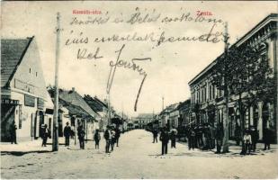 1909 Zenta, Senta; Kossuth utca, üzletek. Molnár Sz. Vince kiadása / street view, shops (r)
