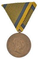 1873. Hadiérem bronz kitüntetés mellszalagon T:2 patina, ph.  Hungary 1873. Military Medal Br medal with ribbon C:XF patina NMK 231