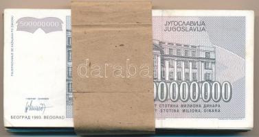 Jugoszlávia 1993. 500.000.000D (100x) eredeti, nem saját banki kötegelővel T:III Yugoslavia 1993. 50...
