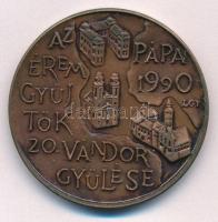 Lantos Györgyi (1953-) 1990. "MÉE Pápa / Éremgyűjtők 20. Vándorgyűlése" bronz emlékérem (4...