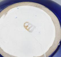 Cseh Altwien bonbonnier, matricás fajansz, jelzett, kopott, d: 11cm