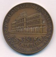 1984. &quot;A Gyöngyösi Gimnázium fennállásának 350. évfordulójára&quot; kétoldalas bronz emlékérem (42,5mm) T:1-