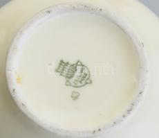 Zsolnay Art Deco teáskanna, tejkiöntővel, jelzett, szép állapotban, m: 7-15 cm