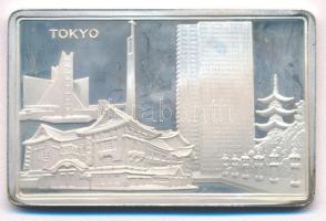 DN Tokyo jelzett Ag plakett tanúsítvánnyal (25g/0.925/50x32mm) T:1- (eredetileg PP)