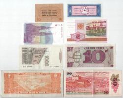 8db-os vegyes bankjegy tétel, közte Brazília, Csehszlovákia, Olaszország, Horvátország, Fehéroroszor...