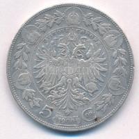 Ausztria 1900. 5K Ag "Ferenc József" T:3 karc, ph. Austria 1900. 5 Corona Ag "Franz J...
