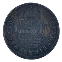 1890KB 1Ft Ag "Ferenc József, Fiume-címer" T:2- ph., patina Adamo M15