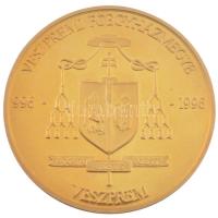 1996. Veszprémi Bazilika - Főszékesegyház aranyozott bronz emlékérem (42mm) T:1- (PP)