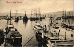 1909 Fiume, Rijeka; Molo Adamich / port, steamship