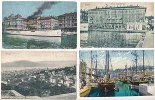 Fiume, Rijeka; - 4 db RÉGI város képeslap vegyes minőségben / 4 pre-1945 town-view postcards in mixed quality