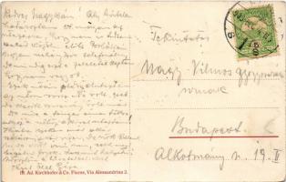 1909 Fiume, Rijeka; Pannonia (Cunard) kivándorlási hajó a kikötőben. Ad. Kirchhofer & Co. / Hung...