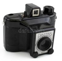 Gamma Pajtás fényképezőgép, Achromat 1:8/80 mm objektívvel, 6x6 cm filmformátum, eredeti bőr tokjában