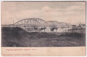 1907 Algyógy-Gyalmár, Geoagiu-Gelmar; Vashíd a Maroson. Adler fényirda / bridge, River Mures (Rb)