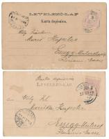 1899 (Vorläufer) Diakovár, Djakovo, Dakovo; 2 hosszú címzéses képeslap / 2 pre-1900 postcards