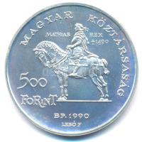 1990. 500Ft Ag "Mátyás király / Beatrix" T:BU ujjlenyomat Adamo EM113
