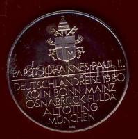 NSZK 1980. "II. János Pál pápa látogatása Németországban" Ag 14,8g T:PP